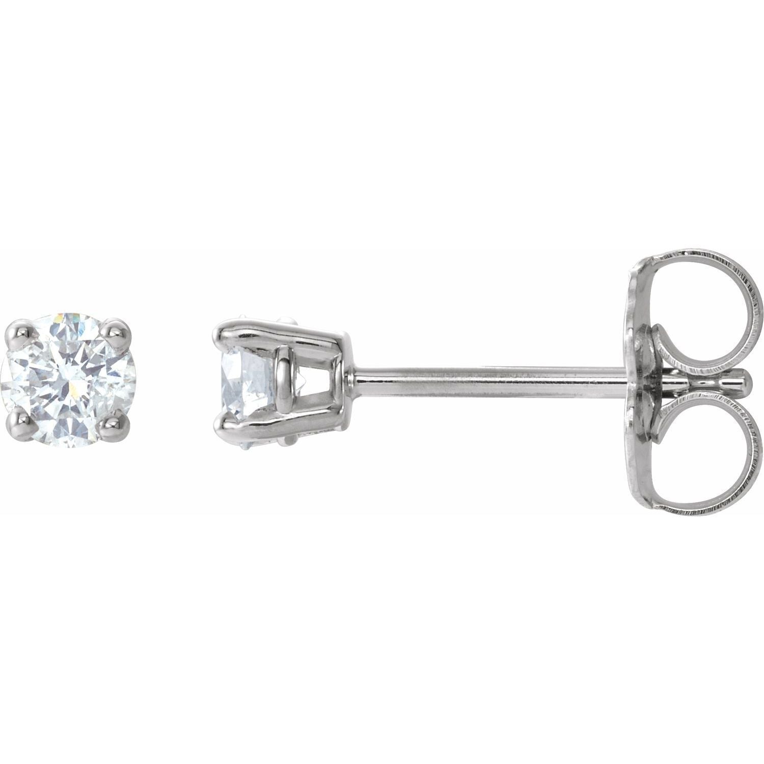 14k White Gold 1/5 CTW Natural Diamond Stud Earrings Fine Jewelry for Women