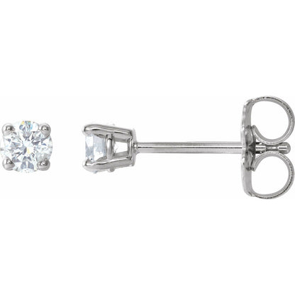 14k White Gold 1/5 CTW Natural Diamond Stud Earrings Fine Jewelry for Women