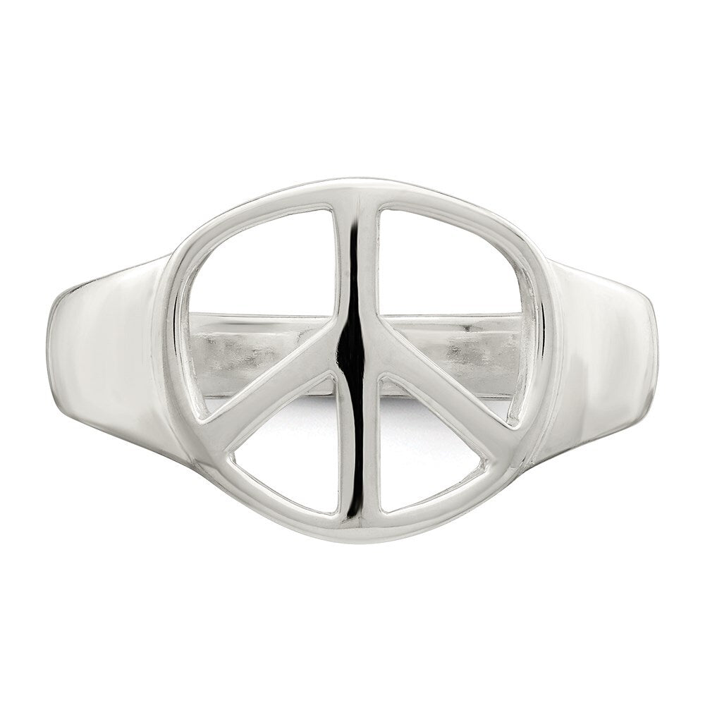 Sterling Silver Peace Sign Ring Size 7