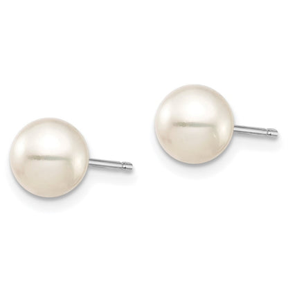 14k Gold 6-7mm Black and Freshwater Cultured Pearl 2 Pair Stud Earrings Set