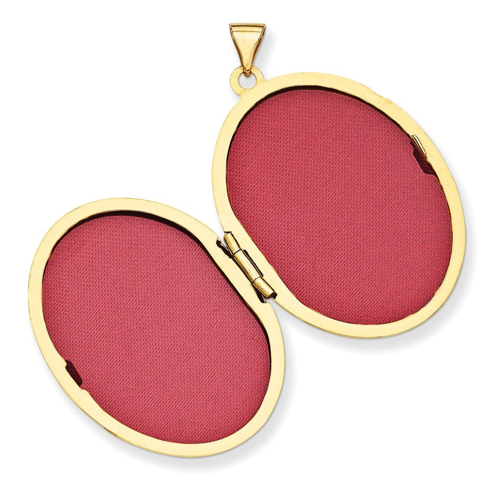 14k Yellow Gold Reversible Floral Swirl Design32mm Oval Locket