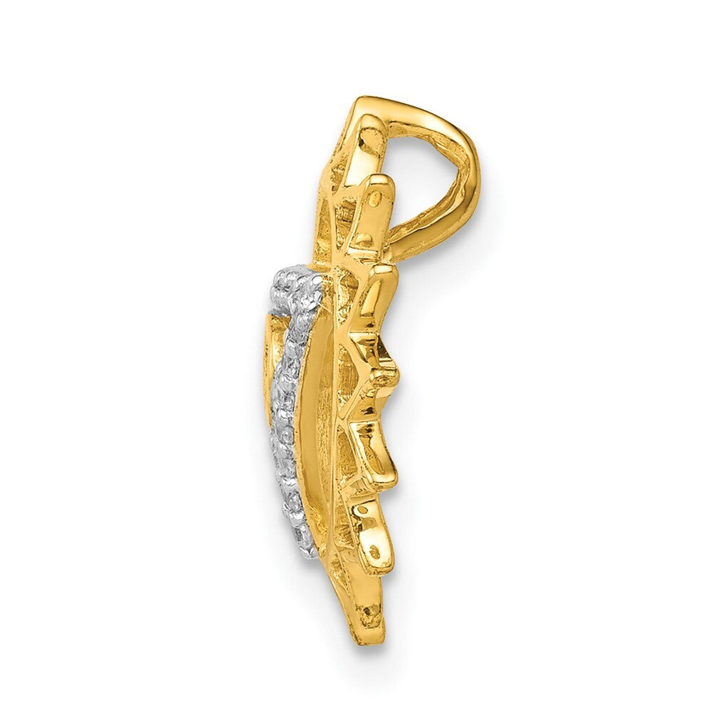 14k Yellow Gold 1/10ct. Diamond Vishuddha/Throat Chakra Chain Slide Pendant