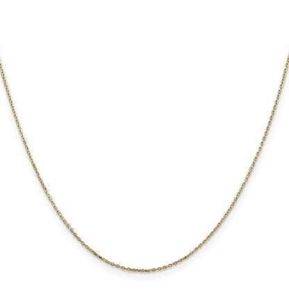 14k Yellow Gold 14 inch .8mm Diamond-cut Cable with Lobster Clasp Chain Necklace
