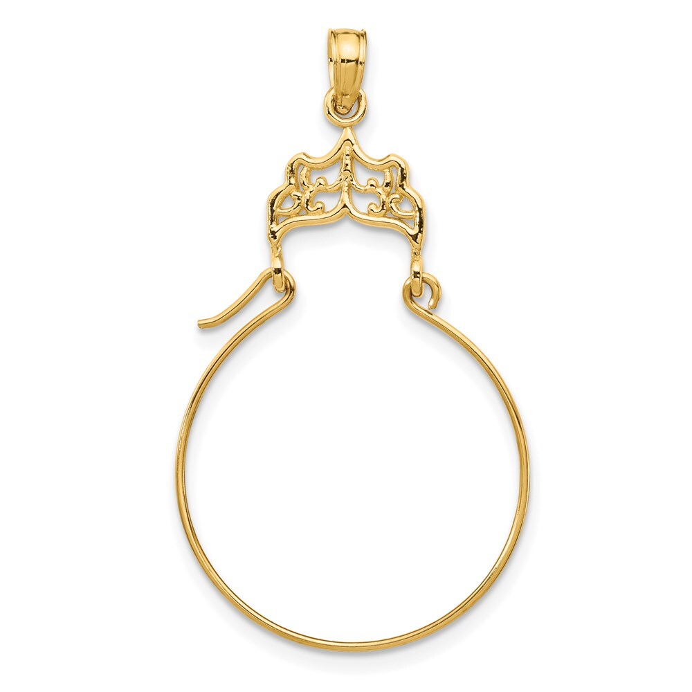 14k Yellow Gold Filigree Charm Holder