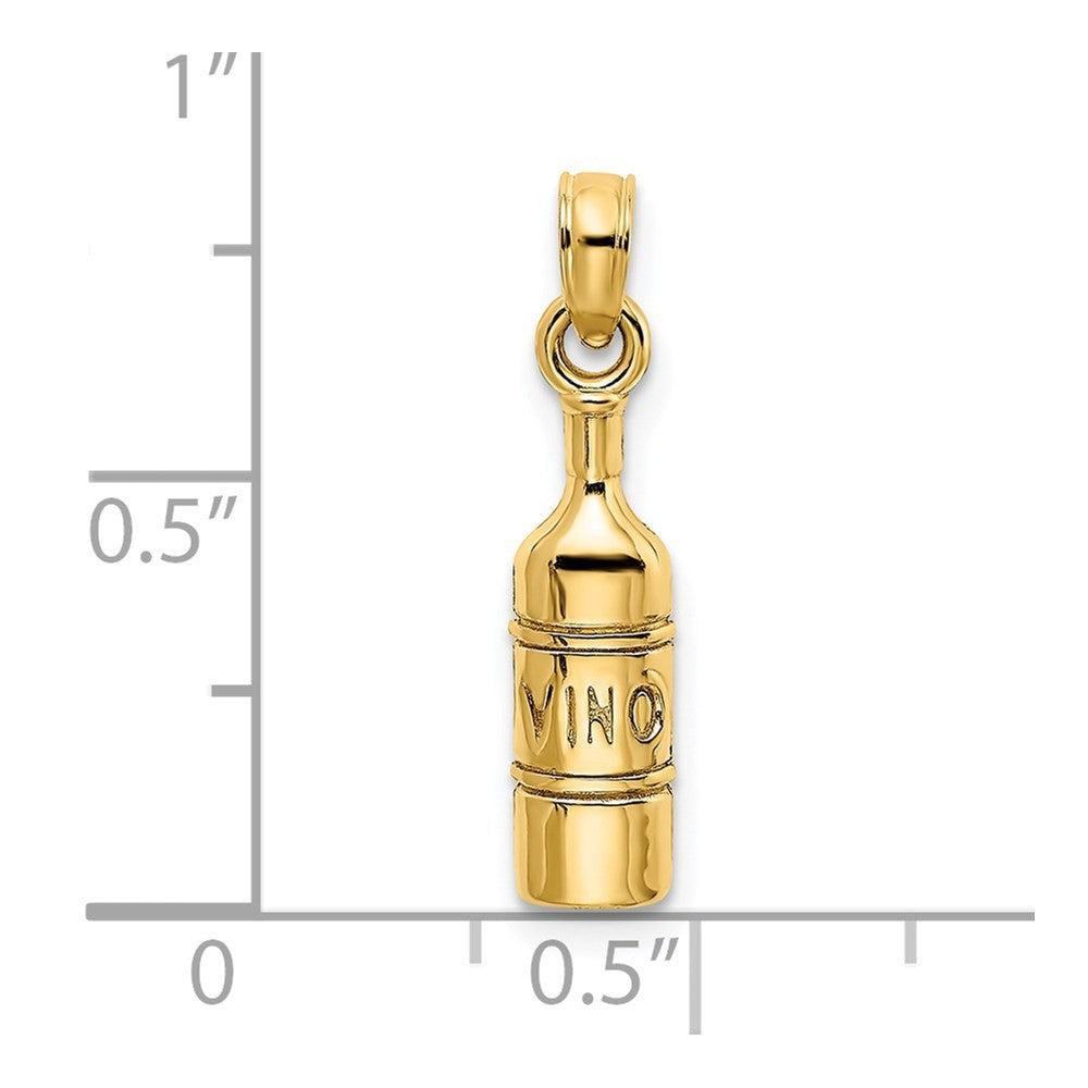 14k Yellow Gold Wine Bottle Charm