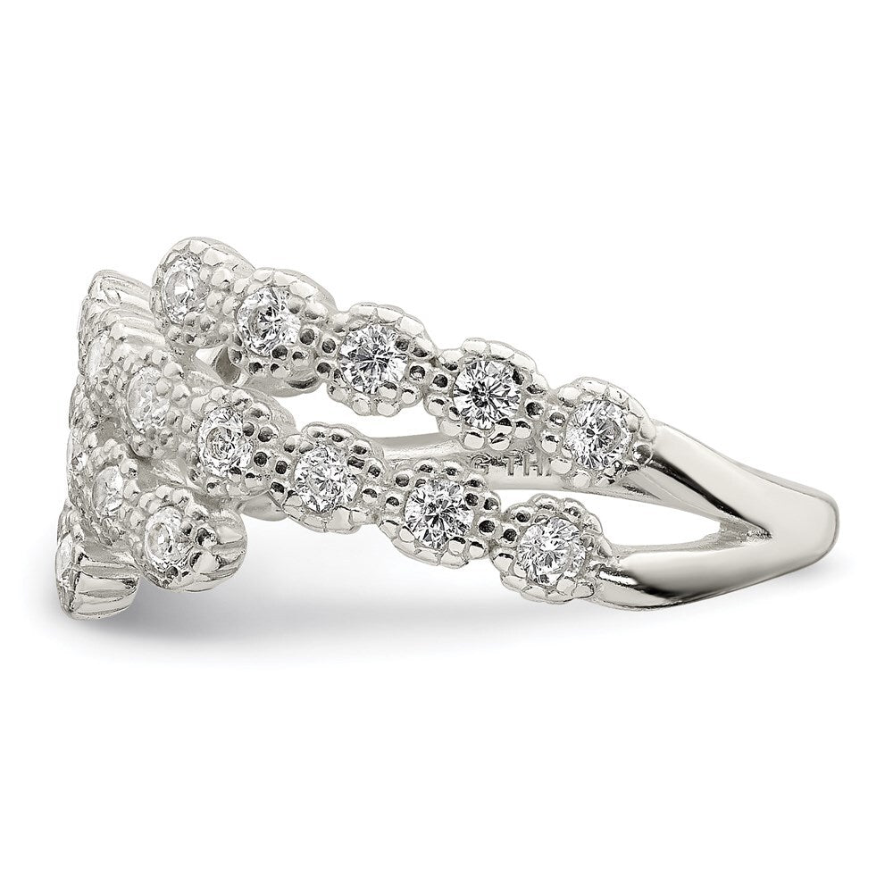 Sterling Silver Cubic Zirconia Ring Size 6