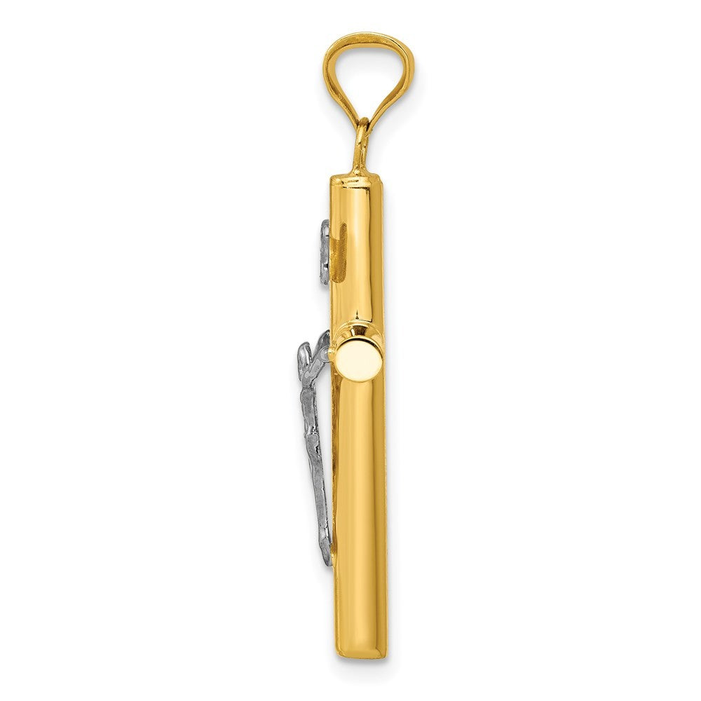 14k Two-Tone Gold INRI Crucifix Pendant