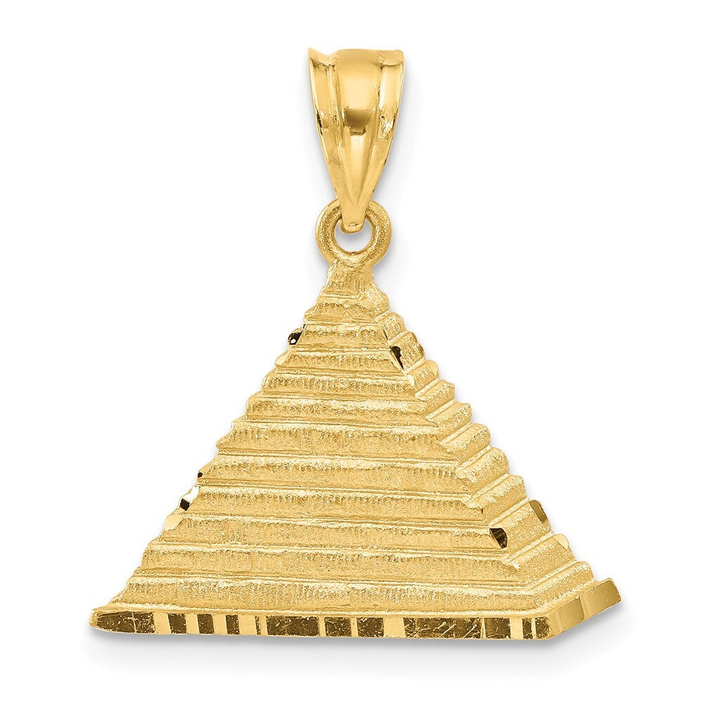14k Yellow Gold Pyramid Charm Pendant for Women