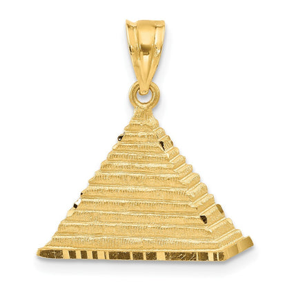 14k Yellow Gold Pyramid Charm Pendant for Women
