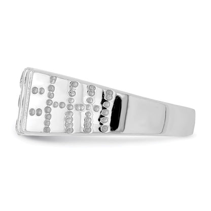 Sterling Silver Rhodium-plated Men's Cubic Zirconia Ring Size 11