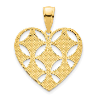 14k Yellow Gold Fancy Heart Pendant for Women