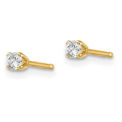 14ky .10ct. I2 K-L Diamond Stud Push-on Earrings