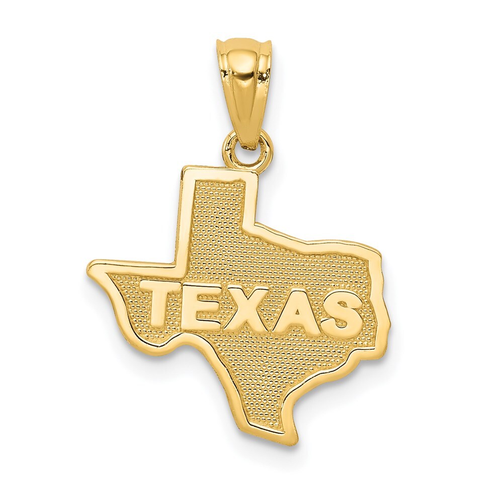 14k Yellow Gold State of TEXAS Map Pendant for Women