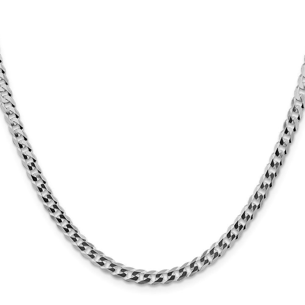 Sterling Silver Rhodium-plated 4.7mm Flat Curb Chain Necklace