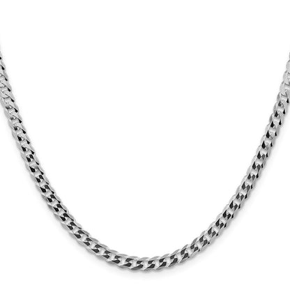 Sterling Silver Rhodium-plated 4.7mm Flat Curb Chain Necklace