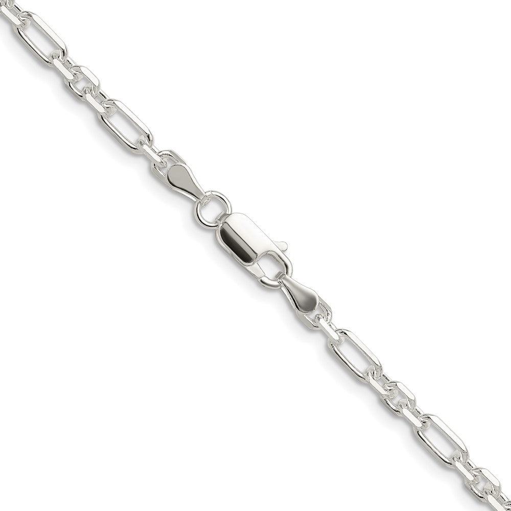 Sterling Silver Diamond-Cut 4mm 3 Short Plus 1 Long Cable Link Chain Necklace