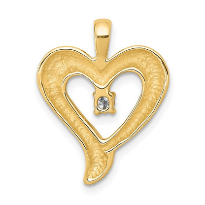14k Yellow Gold Heart Pendant Mounting for Women