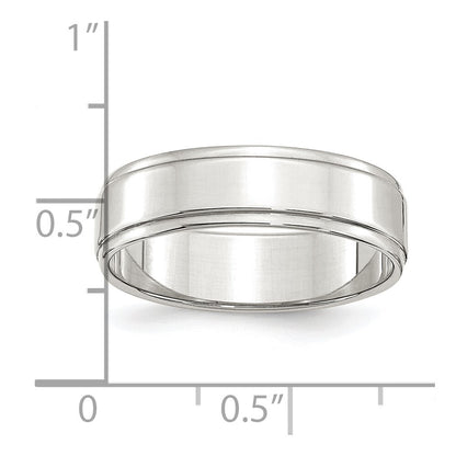 Sterling Silver 6mm Flat with Step Edge Size 8 Band Ring
