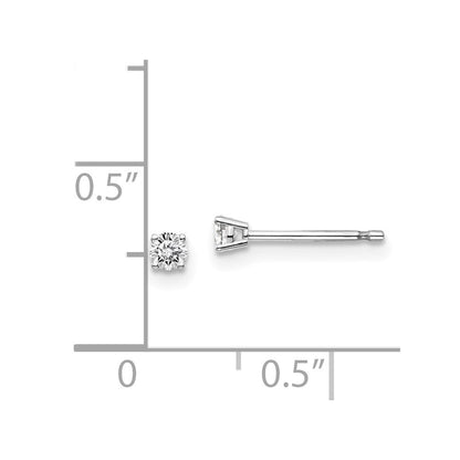 14K White Gold .10ct I1 J-K Diamond Stud Push-on Earrings