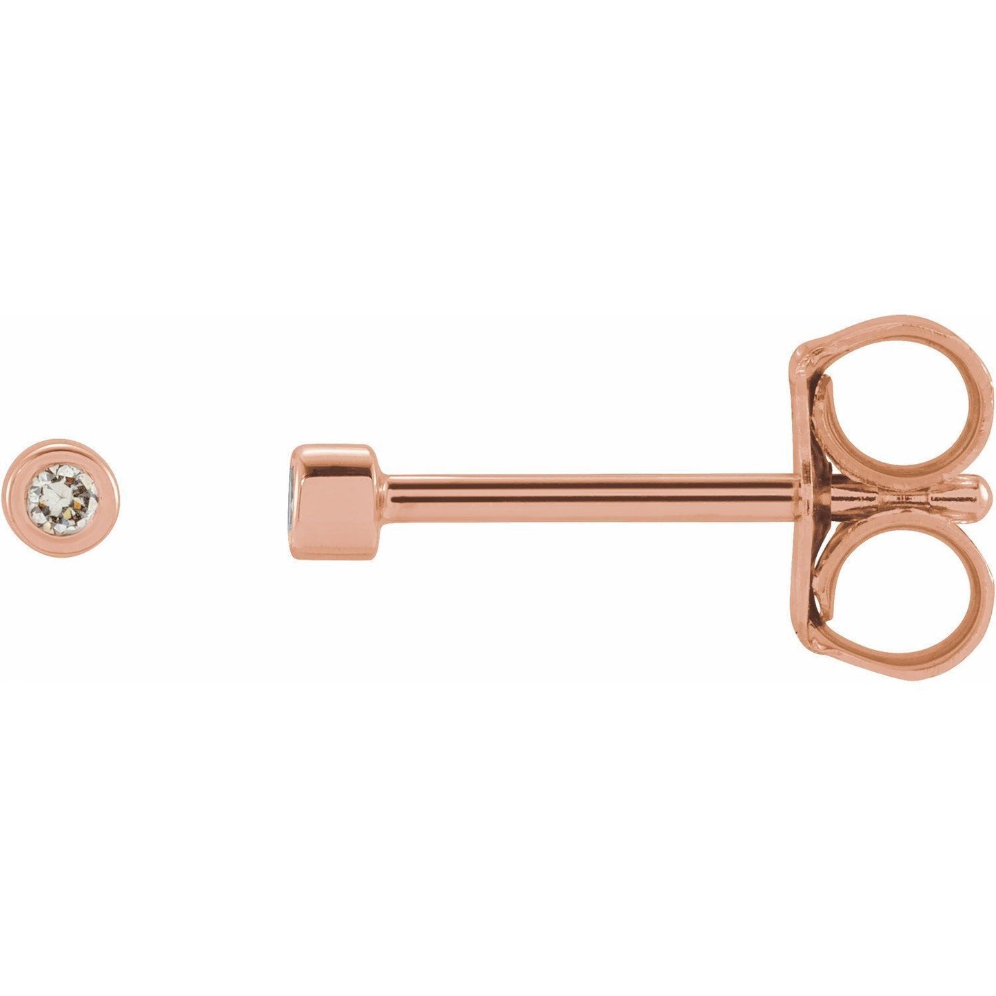 14k Rose Gold .02 CTW Natural Diamond Micro Bezel-Set Stud Earrings