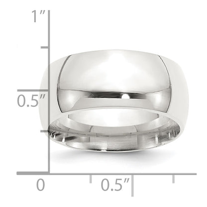 Sterling Silver 10mm Comfort Fit Size 13.5 Band Ring