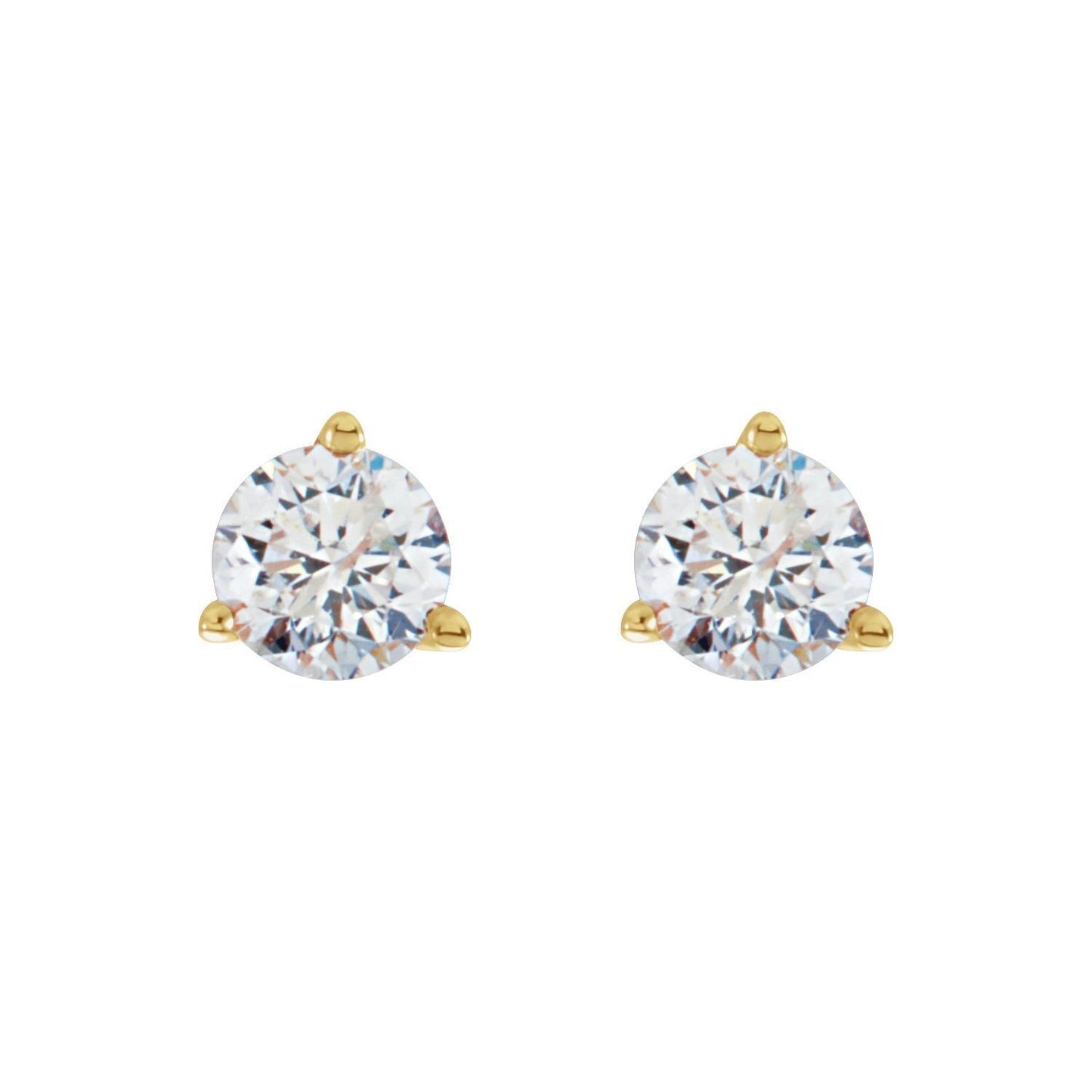 14k Yellow Gold 1/5 CTW Natural Diamond Stud Earrings Fine Jewelry for Women