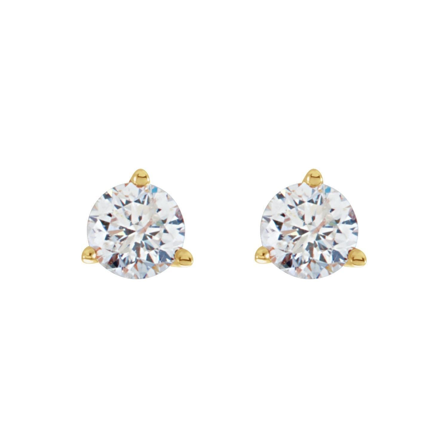 14k Yellow Gold 1/5 CTW Natural Diamond Stud Earrings Fine Jewelry for Women