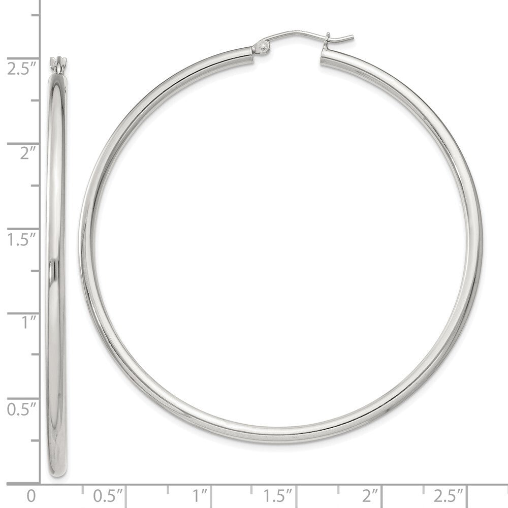 Sterling Silver 2.5mm Round Hoop Earrings