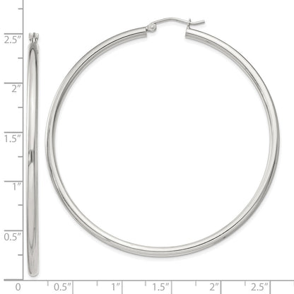 Sterling Silver 2.5mm Round Hoop Earrings