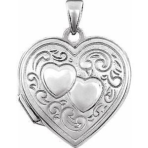 Sterling Silver Engravable Double Heart Locket Gift for Women