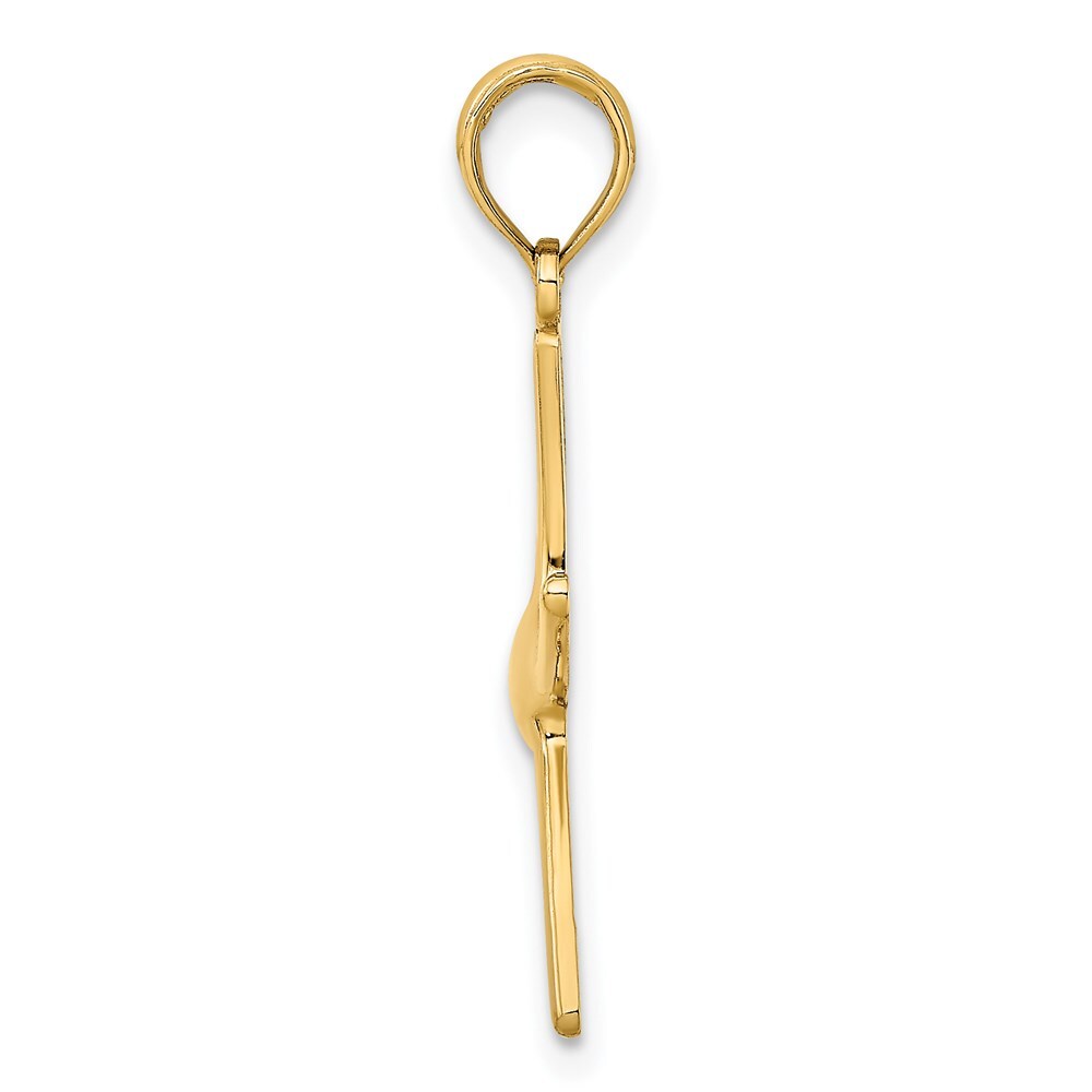 14k Yellow Gold Dancing Starfish Charm Pendant for Women