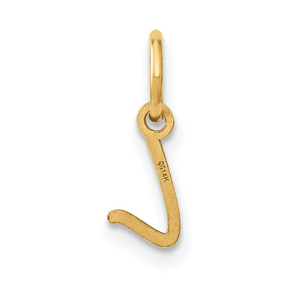 14k Yellow Gold Upper case Letter L Initial Charm Pendant for Women