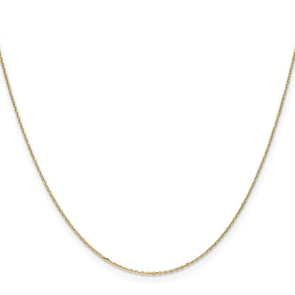 14k Yellow Gold 14" .8mm Diamond-cut Cable Chain Necklace