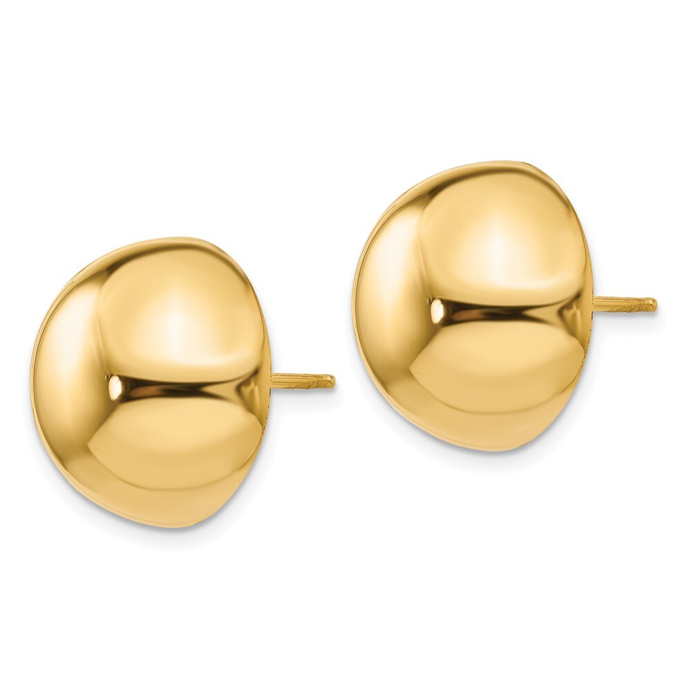 14k Yellow Gold Polished 16mm Half Ball Stud Earrings