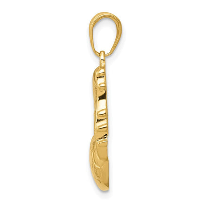 14k Yellow Gold Soccer Ball and Shoe Pendant for Women
