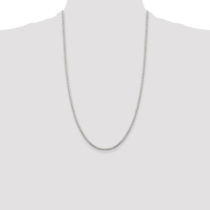 Sterling Silver 2mm 8 Sided Diamond-cut Box Chain