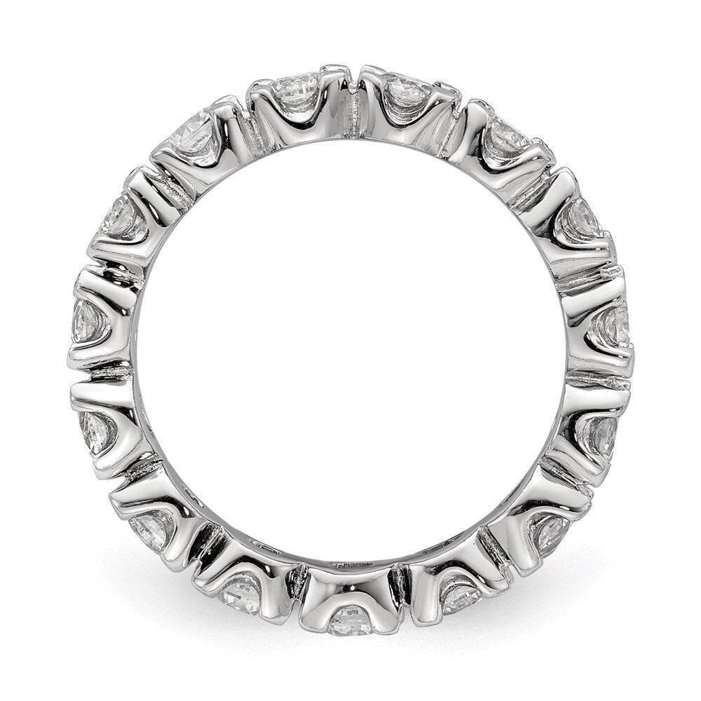 Sterling Silver Rhodium-plated Cubic Zirconia Eternity Ring Size 6