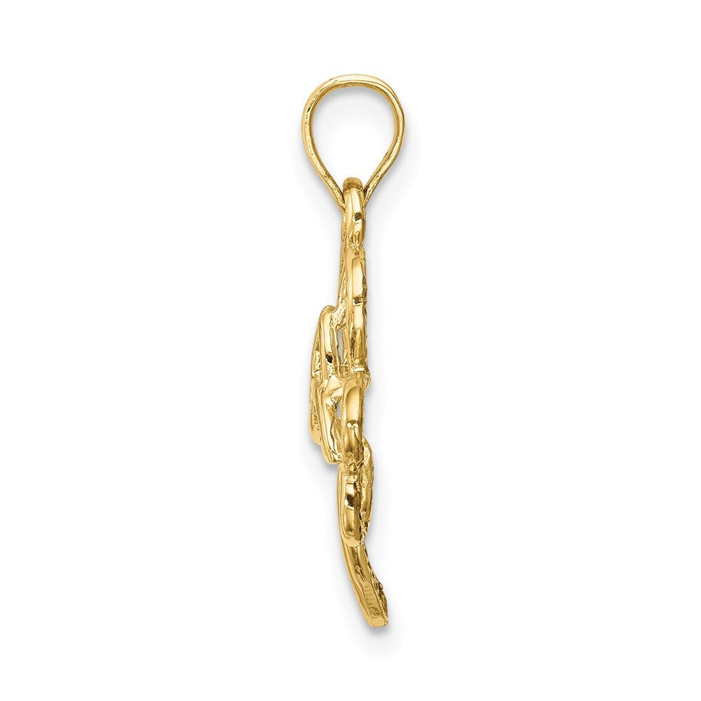 14k Yellow Gold Polished Trinity Clover Pendant for Women
