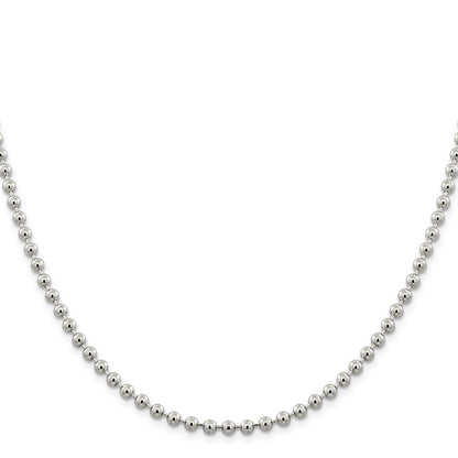 Sterling Silver 4mm Beaded Chain Necklace