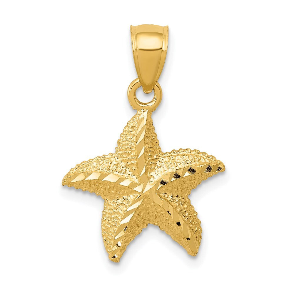 14k Yellow Gold Starfish Pendant for Women