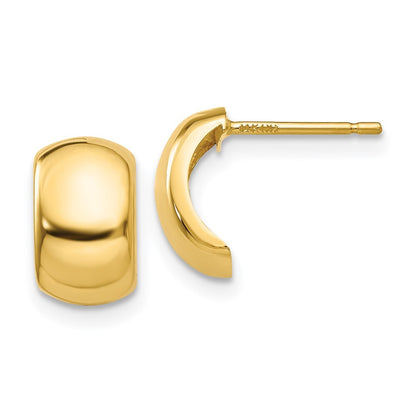 14k Yellow Gold Polished Fancy Hoop Earrings