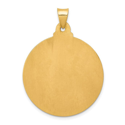 14k Yellow Gold Polished and Satin Face of Jesus Medal Hollow Pendant