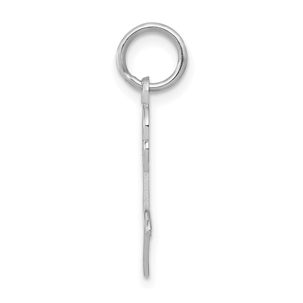 14k White Gold Rose Charm Pendant for Women