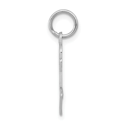 14k White Gold Rose Charm Pendant for Women