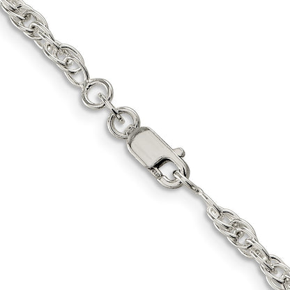 Sterling Silver 2.75mm Loose Rope Chain Necklace