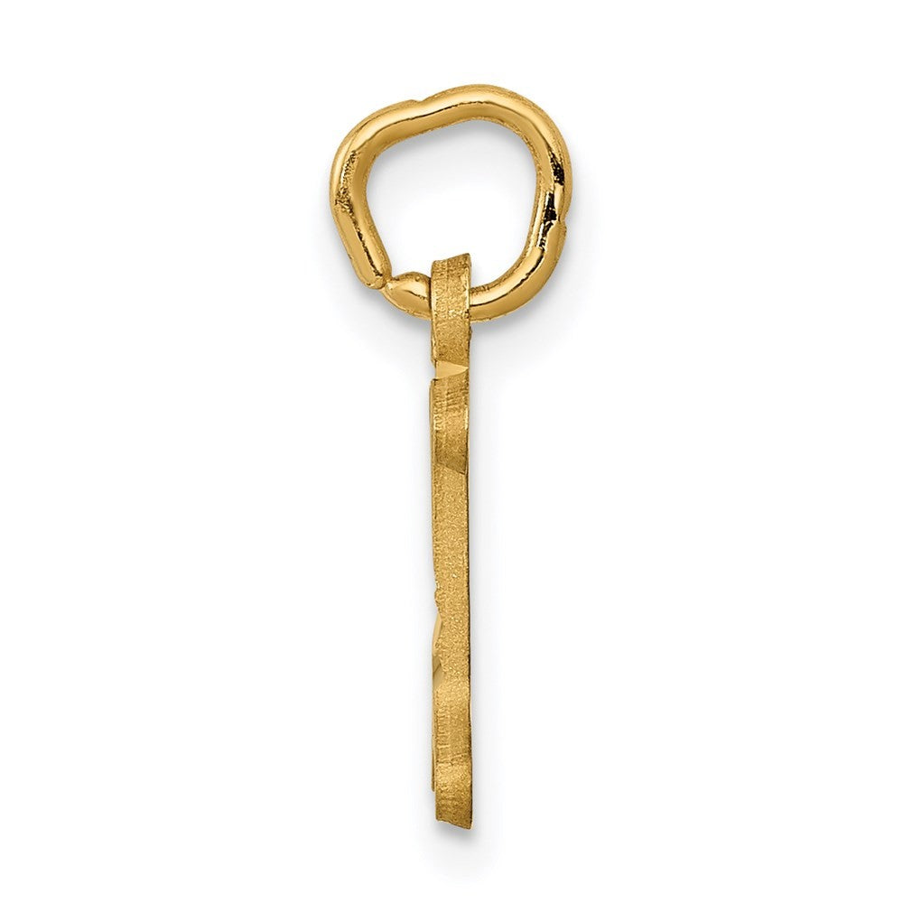 14k Yellow Gold Letter I Initial Charm Pendant
