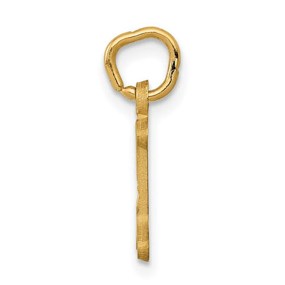 14k Yellow Gold Letter I Initial Charm Pendant