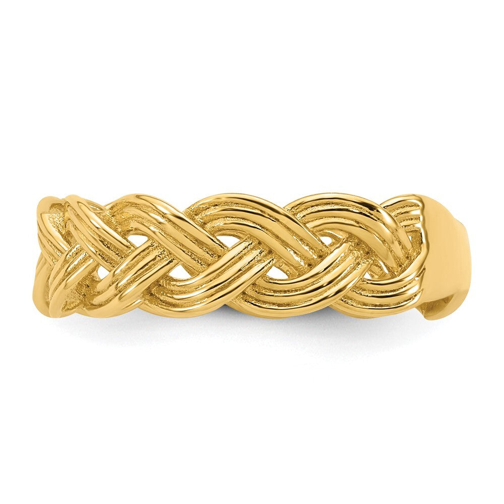 14K Yellow Gold Polished Fancy Braided Ring Size 7