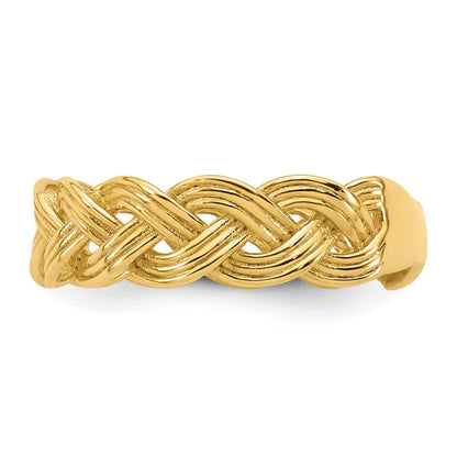 14K Yellow Gold Polished Fancy Braided Ring Size 7