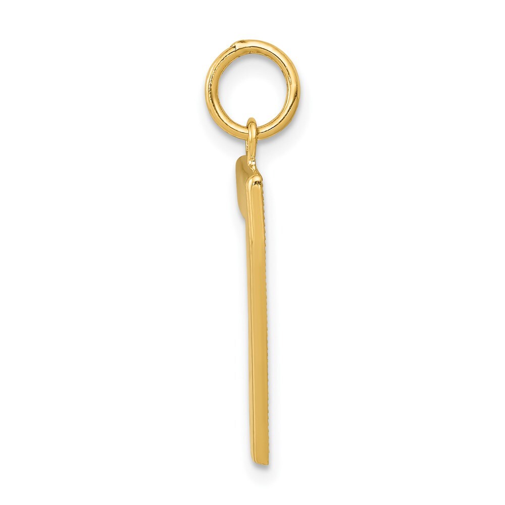 14k Yellow Gold Large Polished Number 7 Charm Pendant for Women
